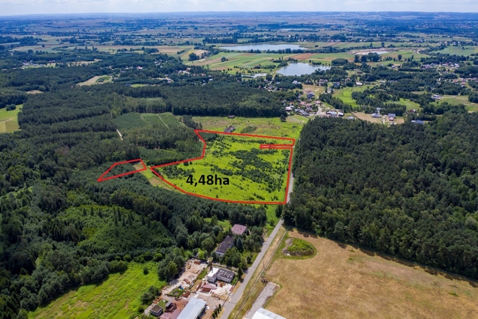 Smolarzyny gmina Żołynia Działka przy drodze4,48ha
