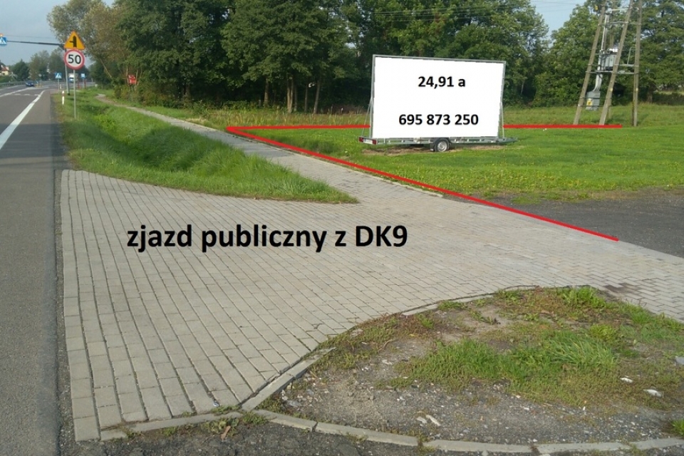 USŁUGOWO-BUDOWLANA  - KUPNO 25 ar przy DK9