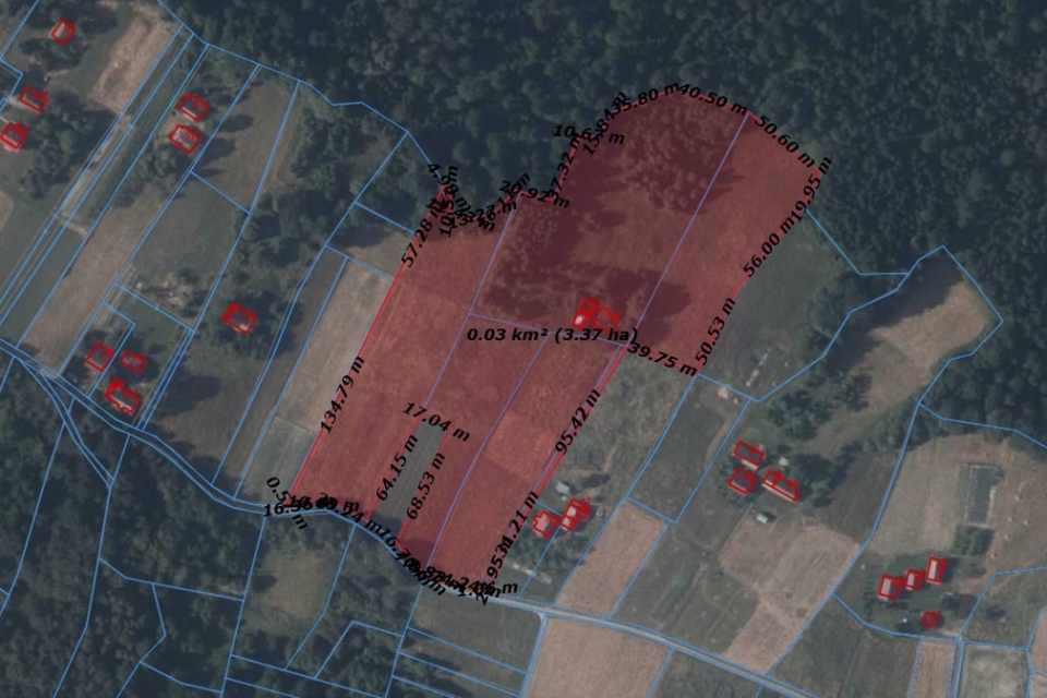 Działka Wesoła gm. Nozdrzec 3,37ha