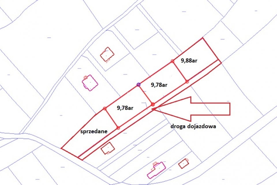 3 działki Borek Stary 9,78ar. WZ na dom